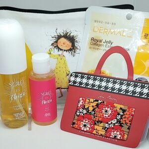 Cosmetic Bag Bundle VERA BRADLEY Hair Ties,Solo En Ibiza Product,Facial Mask NWT